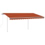 Automatic retractable awning with orange and brown poles 4x3.5 m by , Awnings - Ref: Foro24-3070030, Price: 602,99 €, Discoun...