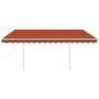 Automatic retractable awning with orange and brown poles 4x3.5 m by , Awnings - Ref: Foro24-3070030, Price: 602,99 €, Discoun...