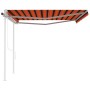 Automatic retractable awning with orange and brown poles 4x3.5 m by , Awnings - Ref: Foro24-3070030, Price: 602,99 €, Discoun...