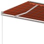 Automatic retractable awning with orange and brown poles 4x3.5 m by , Awnings - Ref: Foro24-3070030, Price: 602,99 €, Discoun...