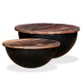 Set of 2 black recycled wood bowl-shaped coffee tables by , Coffee table - Ref: Foro24-245257, Price: 121,17 €, Discount: %