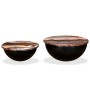 Set of 2 black recycled wood bowl-shaped coffee tables by , Coffee table - Ref: Foro24-245257, Price: 121,17 €, Discount: %