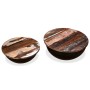 Set of 2 black recycled wood bowl-shaped coffee tables by , Coffee table - Ref: Foro24-245257, Price: 121,17 €, Discount: %