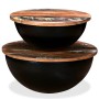 Set of 2 black recycled wood bowl-shaped coffee tables by , Coffee table - Ref: Foro24-245257, Price: 121,17 €, Discount: %