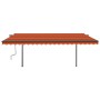 Manual retractable awning with orange and brown poles 5x3 m by , Awnings - Ref: Foro24-3070180, Price: 581,99 €, Discount: %