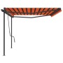 Manual retractable awning with orange and brown poles 5x3 m by , Awnings - Ref: Foro24-3070180, Price: 581,99 €, Discount: %