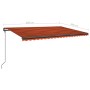 Manual retractable awning with orange and brown poles 5x3 m by , Awnings - Ref: Foro24-3070180, Price: 581,99 €, Discount: %