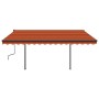 Toldo retráctil manual con luz LED naranja y marrón 4x3,5 m de , Toldos - Ref: Foro24-3070225, Precio: 659,60 €, Descuento: %