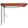 Toldo retráctil manual con luz LED naranja y marrón 4x3,5 m de , Toldos - Ref: Foro24-3070225, Precio: 659,60 €, Descuento: %