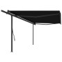 Manual retractable awning with anthracite gray poles 5x3.5 m by , Awnings - Ref: Foro24-3070259, Price: 693,95 €, Discount: %