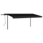 Manual retractable awning with anthracite gray poles 5x3.5 m by , Awnings - Ref: Foro24-3070259, Price: 693,95 €, Discount: %