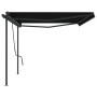 Manual retractable awning with anthracite gray poles 5x3.5 m by , Awnings - Ref: Foro24-3070259, Price: 693,95 €, Discount: %