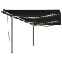 Toldo retráctil manual con luz LED gris antracita 6x3,5 m de , Toldos - Ref: Foro24-3070284, Precio: 764,24 €, Descuento: %