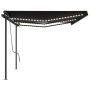 Toldo retráctil manual con luz LED gris antracita 6x3,5 m de , Toldos - Ref: Foro24-3070284, Precio: 764,24 €, Descuento: %