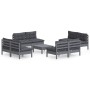 Garden furniture 9 pieces with anthracite pine wood cushions by , Garden sets - Ref: Foro24-3096048, Price: 810,52 €, Discoun...