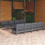 Garden furniture set 9 pieces and cushions solid pine wood by , Garden sets - Ref: Foro24-3096144, Price: 810,52 €, Discount: %