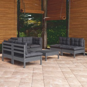 Garden furniture set 7 pieces and cushions solid pine wood by , Garden sets - Ref: Foro24-3096216, Price: 601,21 €, Discount: %