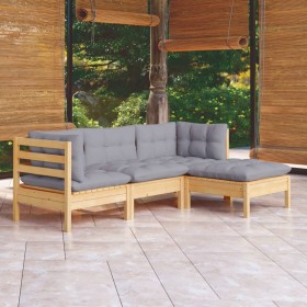 Garden furniture set 4 pieces and pine wood cushions by , Garden sets - Ref: Foro24-3096345, Price: 290,85 €, Discount: %