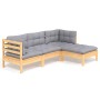 Garden furniture set 4 pieces and pine wood cushions by , Garden sets - Ref: Foro24-3096345, Price: 290,85 €, Discount: %