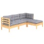 Garden furniture set 4 pieces and pine wood cushions by , Garden sets - Ref: Foro24-3096345, Price: 290,85 €, Discount: %