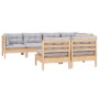 Garden furniture set 7 pieces and cushions solid pine wood by , Garden sets - Ref: Foro24-3096441, Price: 552,35 €, Discount: %