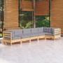 Garden furniture set 6 pieces and pine wood cushions by , Garden sets - Ref: Foro24-3096393, Price: 493,84 €, Discount: %