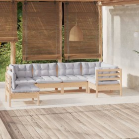 Garden furniture set 6 pieces and pine wood cushions by , Garden sets - Ref: Foro24-3096417, Price: 471,99 €, Discount: %