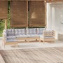 Garden furniture set 6 pieces and pine wood cushions by , Garden sets - Ref: Foro24-3096417, Price: 493,84 €, Discount: %