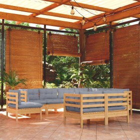 Garden furniture set 9 pieces and cushions solid pine wood by , Garden sets - Ref: Foro24-3096766, Price: 714,99 €, Discount: %