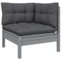 Garden furniture 11 pieces and gray pine wood cushions by , Garden sets - Ref: Foro24-3097045, Price: 967,30 €, Discount: %