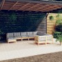 Garden furniture set 10 pieces and pine wood cushions by , Garden sets - Ref: Foro24-3097030, Price: 787,44 €, Discount: %