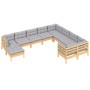 Garden furniture set 10 pieces and pine wood cushions by , Garden sets - Ref: Foro24-3097030, Price: 787,44 €, Discount: %