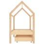 Pine wood children's bed frame with drawer 80x160 cm