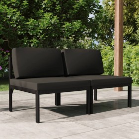 2-Sitzer-Gartensofa mit anthrazitgrauen Aluminiumkissen von , Gartensets - Ref: Foro24-3107781, Preis: 330,61 €, Rabatt: %