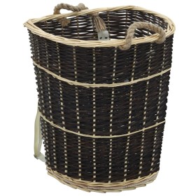 Firewood basket with transport straps natural willow 57x51x69cm by vidaXL, Firewood bags and holders - Ref: Foro24-286975, Pr...