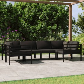 Gartenmöbel-Set 6-teilig und anthrazitgraue Aluminiumkissen von , Gartensets - Ref: Foro24-3107811, Preis: 824,42 €, Rabatt: %