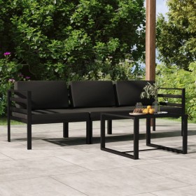 Set muebles de jardín 4 pzas y cojines aluminio gris antracita de , Conjuntos de jardín - Ref: Foro24-3107776, Precio: 508,47...