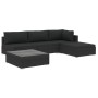 Set muebles de jardín 5 piezas y cojines ratán sintético negro de vidaXL, Conjuntos de jardín - Ref: Foro24-46784, Precio: 65...