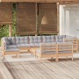 Garden furniture set 10 pieces and cushions solid pine wood by , Garden sets - Ref: Foro24-3096483, Price: 802,33 €, Discount: %