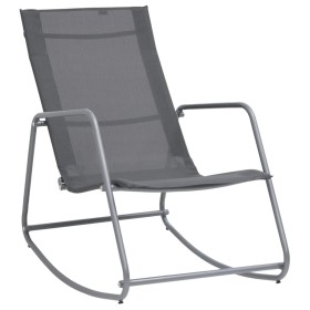 Silla mecedora de jardín textilene gris 95x54x85 cm de vidaXL, Sillas de jardín - Ref: Foro24-47927, Precio: 54,58 €, Descuen...