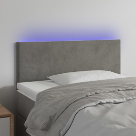 Light gray velvet headboard with LED 100x5x78/88 cm by , Headboards and footboards - Ref: Foro24-3121374, Price: 45,29 €, Dis...