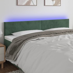 Dark green velvet LED headboard 180x5x78/88 cm by , Headboards and footboards - Ref: Foro24-3121395, Price: 71,01 €, Discount: %