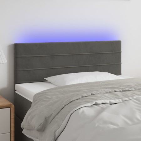 Dark gray velvet headboard with LED 100x5x78/88 cm by , Headboards and footboards - Ref: Foro24-3121795, Price: 52,07 €, Disc...