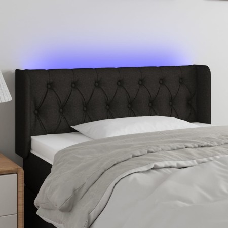 Cabecero con LED de tela negro 103x16x78/88 cm de , Cabeceros y pies de cama - Ref: Foro24-3123564, Precio: 65,99 €, Descuent...