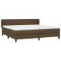 Cama box spring con colchón tela marrón oscuro 200x200 cm de , Camas y somieres - Ref: Foro24-3126112, Precio: 598,85 €, Desc...