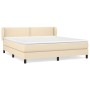 Cama box spring con colchón tela color crema 160x200 cm de , Camas y somieres - Ref: Foro24-3126178, Precio: 512,29 €, Descue...