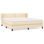 Cama box spring con colchón tela color crema 180x200 cm de , Camas y somieres - Ref: Foro24-3126186, Precio: 547,80 €, Descue...