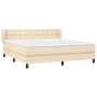 Box spring bed with cream fabric mattress 160x200 cm by , Beds and slatted bases - Ref: Foro24-3126578, Price: 522,50 €, Disc...