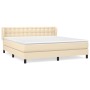 Cama box spring con colchón tela color crema 180x200 cm de , Camas y somieres - Ref: Foro24-3126586, Precio: 562,99 €, Descue...