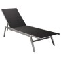 Black steel and textilene sun lounger by vidaXL, Loungers - Ref: Foro24-48011, Price: 102,58 €, Discount: %